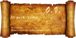 Oravik Vidor névjegykártya